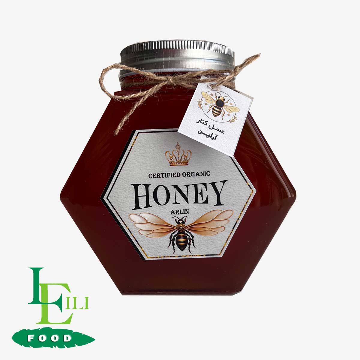 عسل کنار طبیعی آرلین ۱ کیلوگرمی – شیشه طرح کندو آرلین 